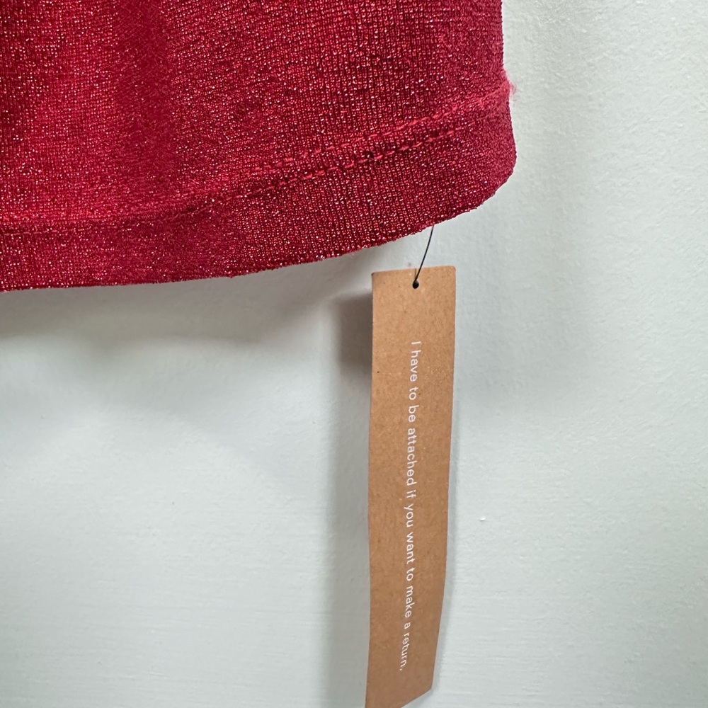 REFORMATION Breslin Knit Dress Red Sparkle - Picture 7 of 10